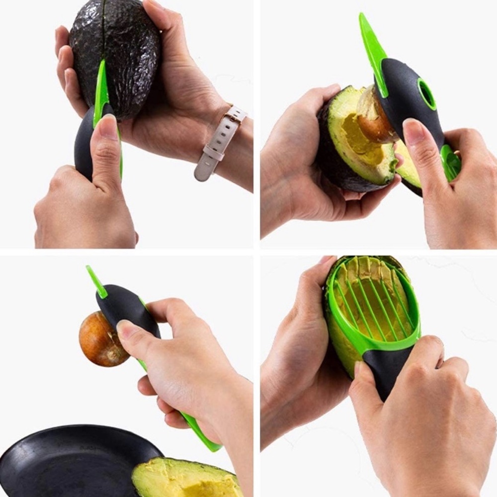 Avocado Slicer, 3-in-1 Cutter Tool Grip Handle